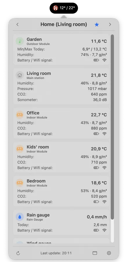 Menu bar (light)