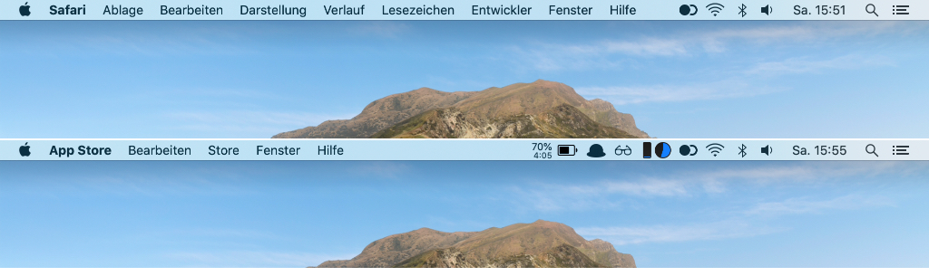 Better Battery 2 hinter Menüpunkten einer anderen App verborgen