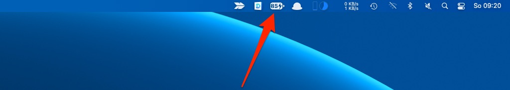Better Battery 2 Symbol in der macOS-Menüleiste