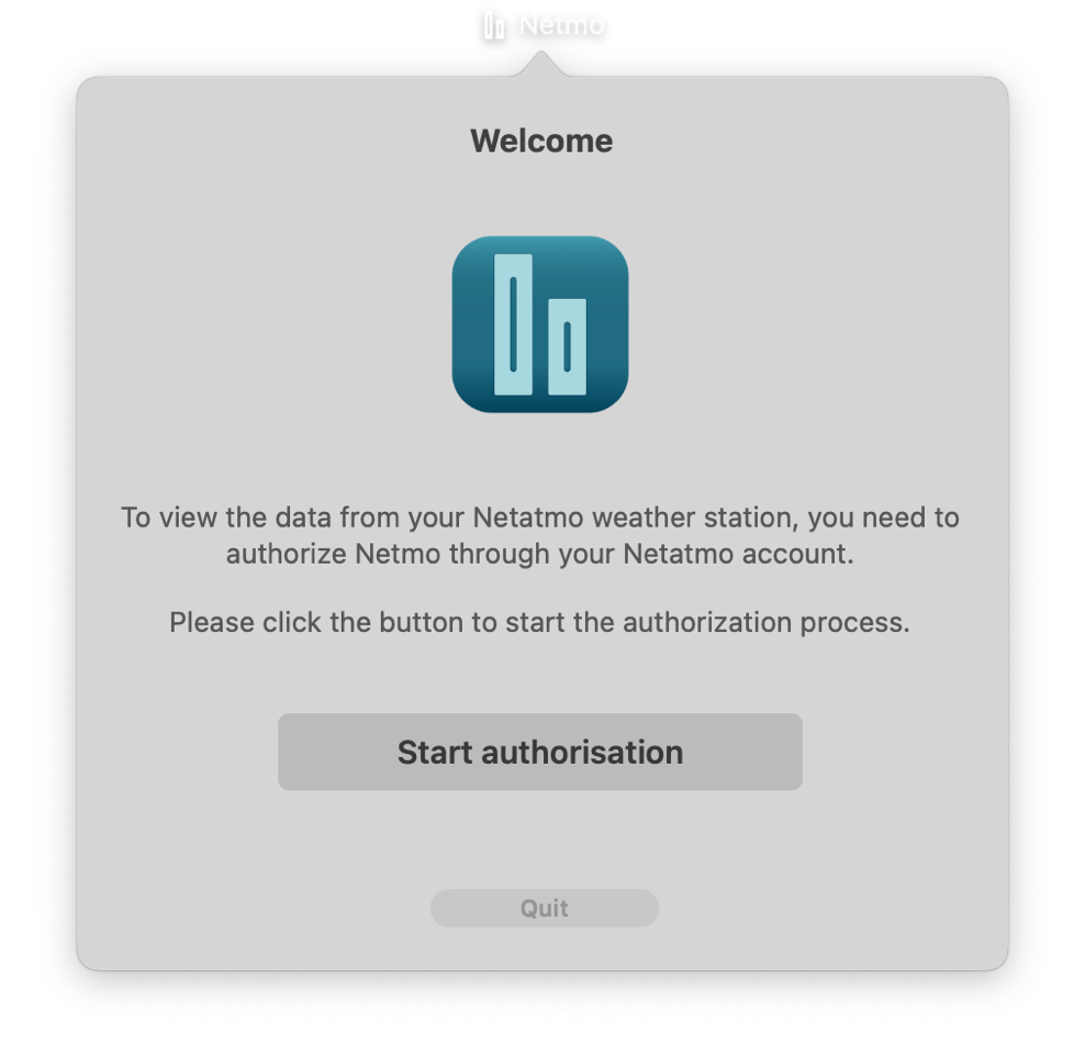 Starting the authorisation again