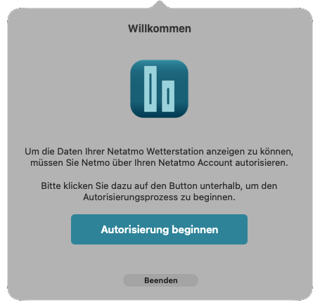 Autorisierung in Netmo Classic starten