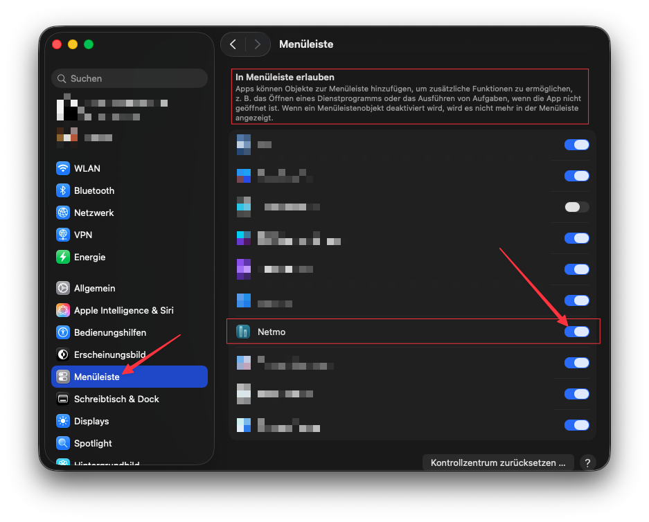 Netmo-Classic-Symbol in der macOS-Menüleiste